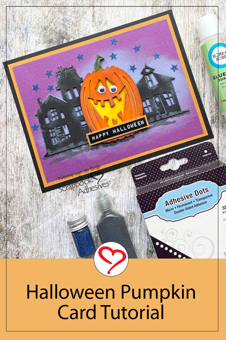 Halloween Pumpkin Card by Yvonne van de Grijp for Scrapbook Adhesives by 3L Pinterest 