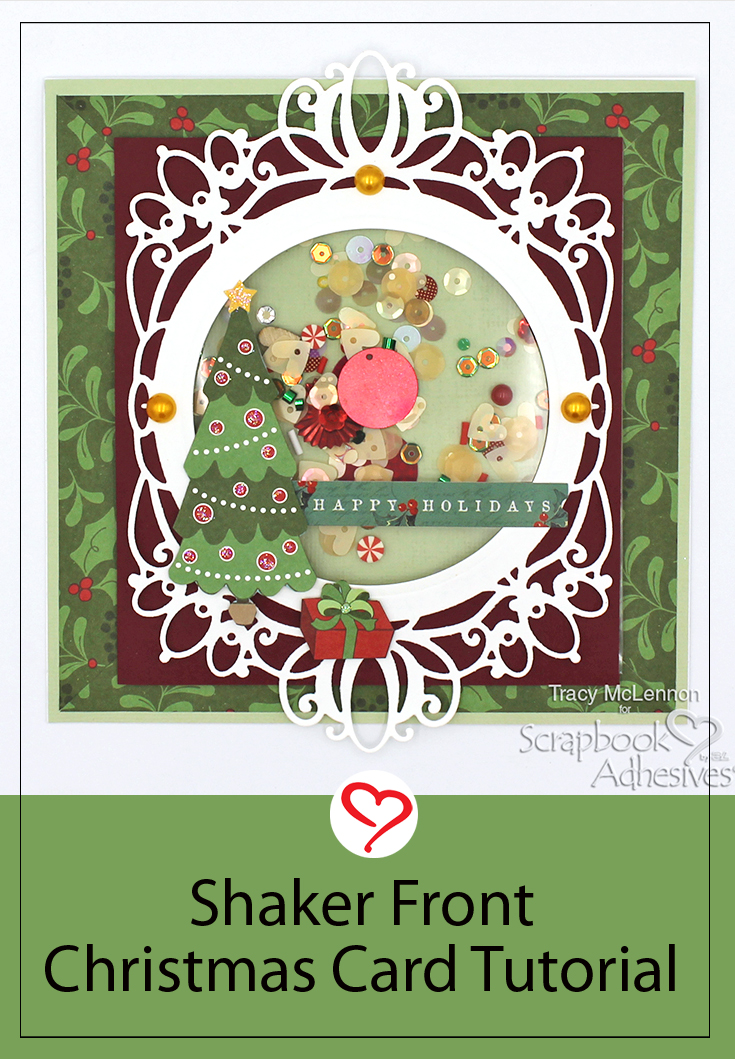 Shaker Front Christmas Card by Tracy McLennon for Scrapbook Adhesives by 3L Pinterest 