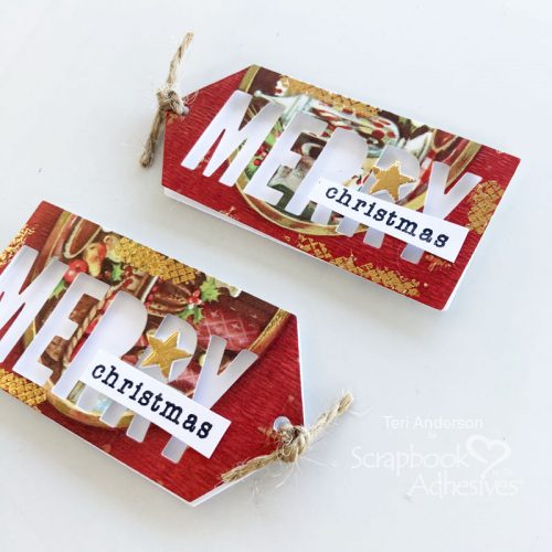 Upcycled Christmas Gift Tags by 
Teri Anderson for Scrapbook Adhesives by 3L 