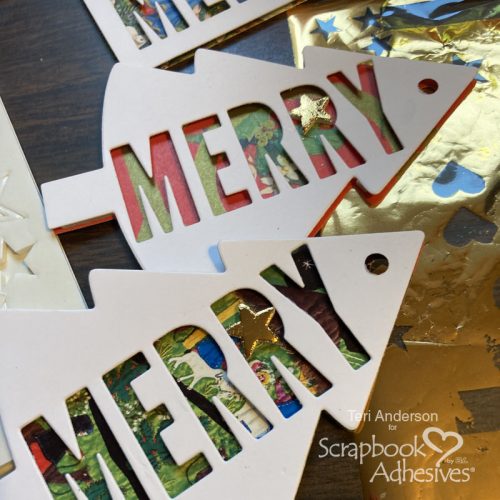 Upcycled Christmas Gift Tags by 
Teri Anderson for Scrapbook Adhesives by 3L 