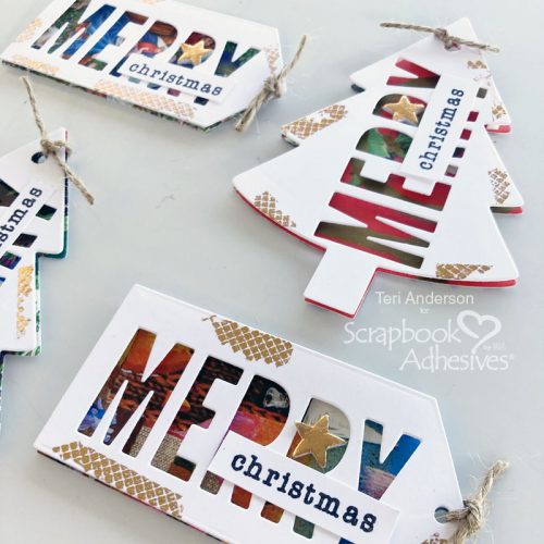 Upcycled Christmas Gift Tags by 
Teri Anderson for Scrapbook Adhesives by 3L 