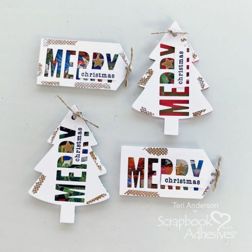 Upcycled Christmas Gift Tags by 
Teri Anderson for Scrapbook Adhesives by 3L 