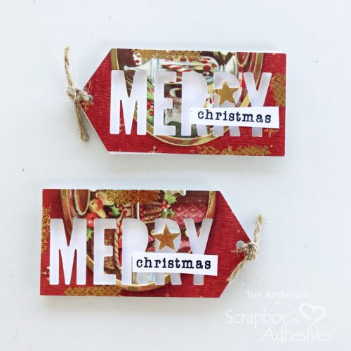 Upcycled Christmas Gift Tags by 
Teri Anderson for Scrapbook Adhesives by 3L 