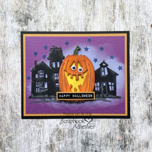 Halloween Pumpkin Card by Yvonne van de Grijp for Scrapbook Adhesives by 3L 