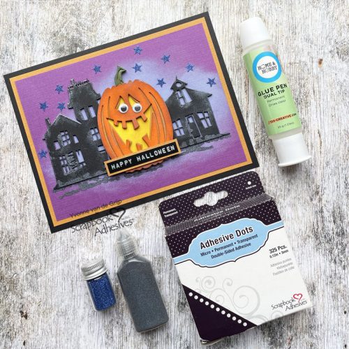 Halloween Pumpkin Card by Yvonne van de Grijp for Scrapbook Adhesives by 3L 