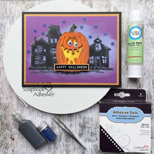 Halloween Pumpkin Card by Yvonne van de Grijp for Scrapbook Adhesives by 3L 