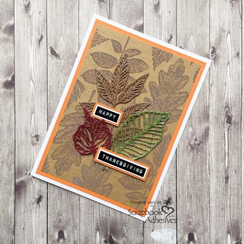 Glittered Thanksgiving Card by Yvonne van de Grijp for Scrapbook Adhesives by 3L 