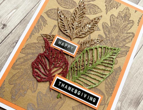 Glittered Thanksgiving Card by Yvonne van de Grijp for Scrapbook Adhesives by 3L 