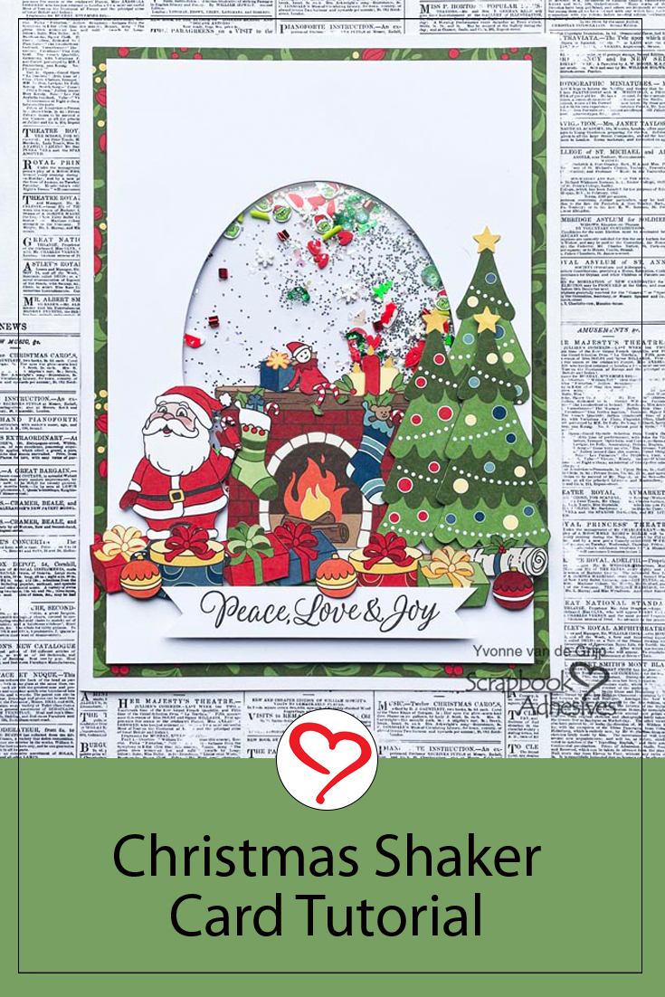 Christmas Shaker Card by Yvonne van de Grijp for Scrapbook Adhesives by 3L Pinterest 