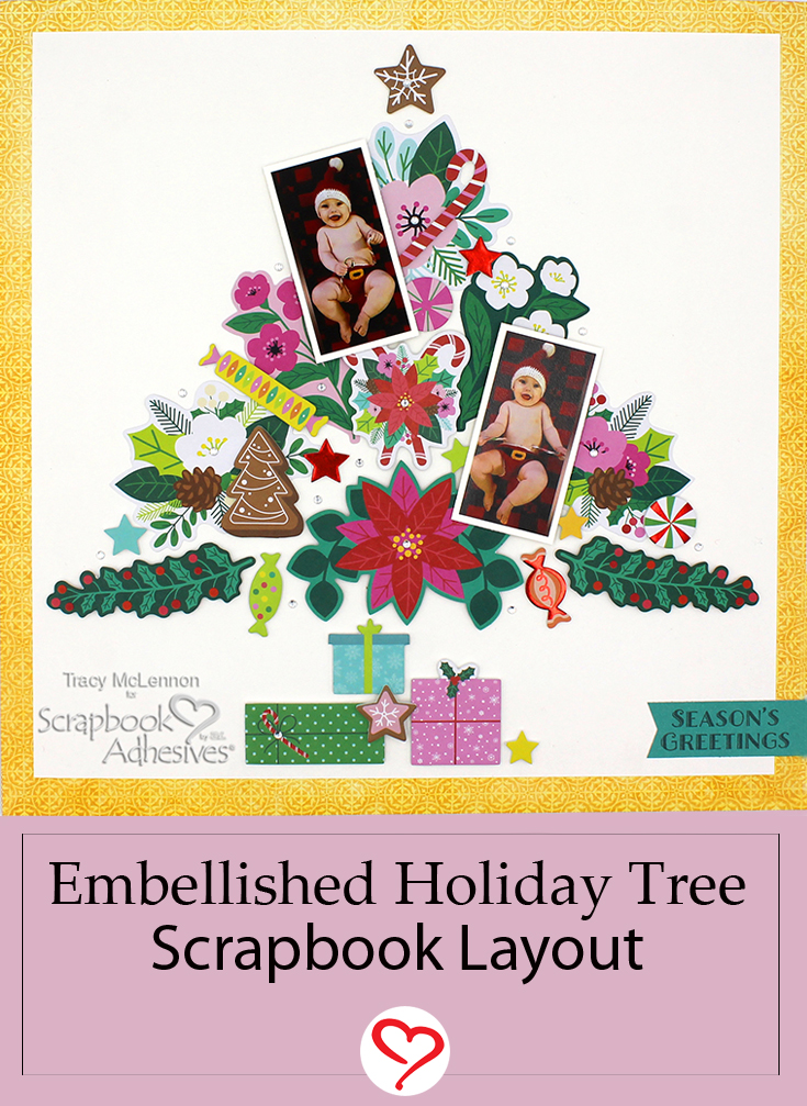 Embellishment Tree Layout by Tracy McLennon for Scrapbook Adhesives by 3L Pinterest 