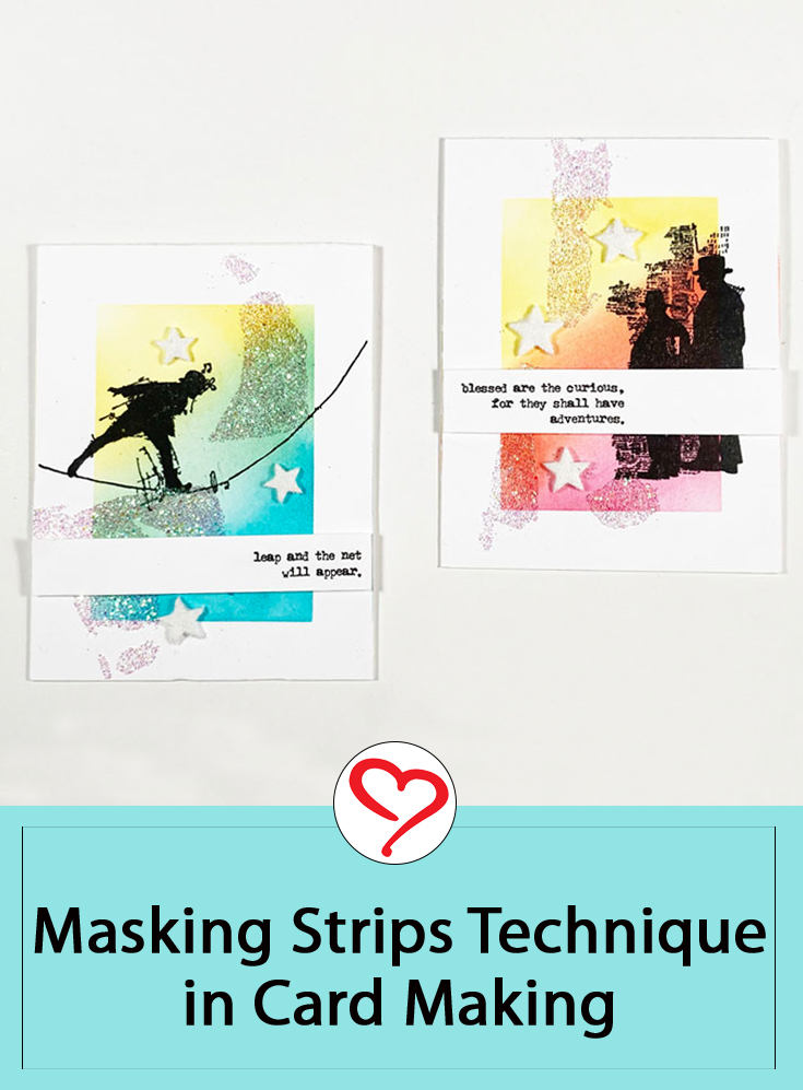 Masking Strips for Inking Technique by Teri Anderson for Scrapbook Adhesives by 3L Pinterest 