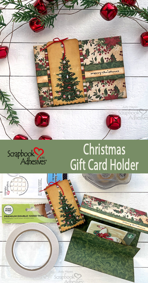 Christmas Gift Card Holder by Judy Hayes for Scrapbook Adhesives by 3L Pinterest 