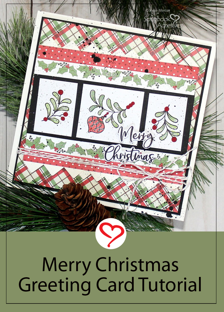 Merry Christmas Greeting Card by Connie Mercer for Scrapbook Adhesives by 3L Pinterest 
