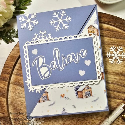 Fun Fold Believe Holiday Card by Jamie Martin for Scrapbook Adhesives by 3L 
