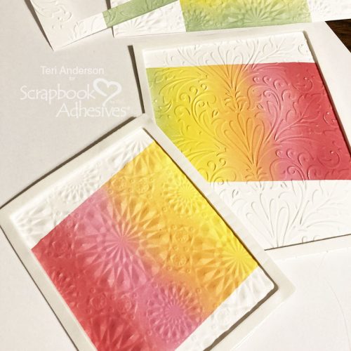 Stars and Frame Textured Cards by Teri Anderson for Scrapbook Adhesives by 3L
