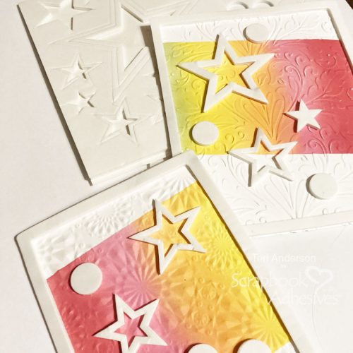Stars and Frame Textured Cards by Teri Anderson for Scrapbook Adhesives by 3L
