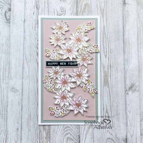 Dimensional Floral New Year Card by Yvonne van de Grijp for Scrapbook Adhesives by 3L 