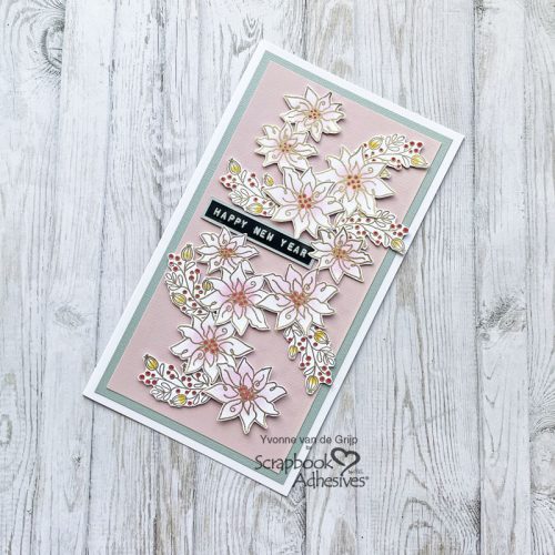 Dimensional Floral New Year Card by Yvonne van de Grijp for Scrapbook Adhesives by 3L 