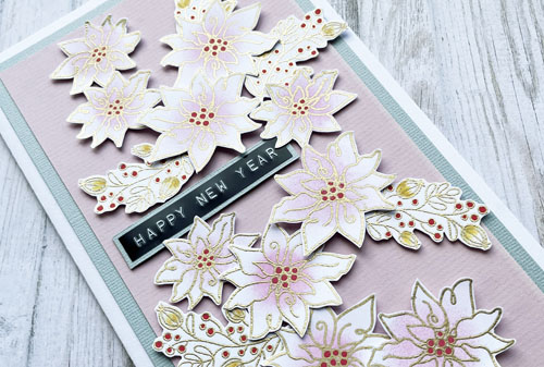 Dimensional Floral New Year Card by Yvonne van de Grijp for Scrapbook Adhesives by 3L 