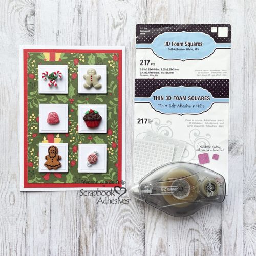 Button Christmas Card by Yvonne van de Grijp for Scrapbook Adhesives by 3L