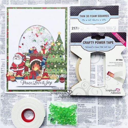 Christmas Shaker Card by Yvonne van de Grijp for Scrapbook Adhesives by 3L 