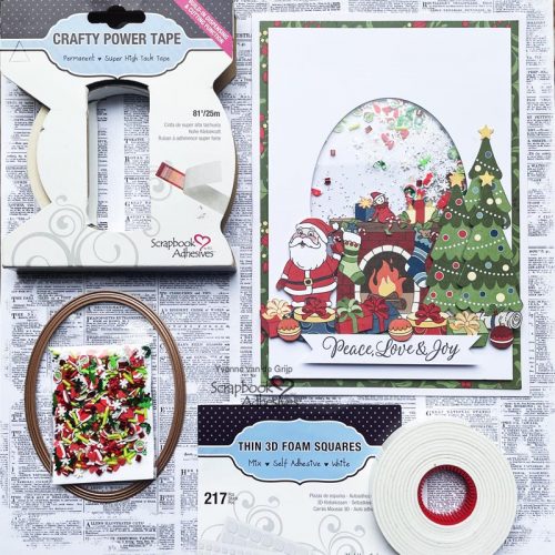 Christmas Shaker Card by Yvonne van de Grijp for Scrapbook Adhesives by 3L 