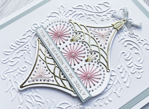 Embroidered Bauble Card by Yvonne van de Grijp for Scrapbook Adhesives by 3L 