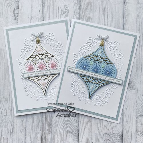 Embroidered Bauble Card by Yvonne van de Grijp for Scrapbook Adhesives by 3L 