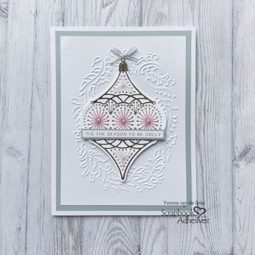 Embroidered Bauble Card by Yvonne van de Grijp for Scrapbook Adhesives by 3L 