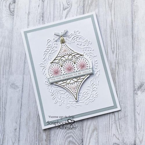 Embroidered Bauble Card by Yvonne van de Grijp for Scrapbook Adhesives by 3L 