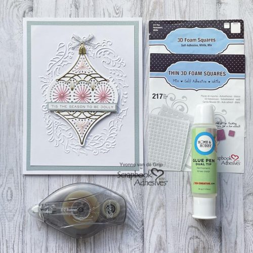 Embroidered Bauble Card by Yvonne van de Grijp for Scrapbook Adhesives by 3L 