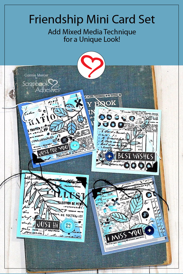 Friendship Mini Card Set by Connie Mercer for Scrapbook Adhesives by 3L Pinterest 