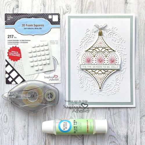 Embroidered Bauble Card by Yvonne van de Grijp for Scrapbook Adhesives by 3L 