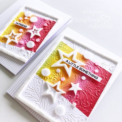Stars and Frame Textured Cards by Teri Anderson for Scrapbook Adhesives by 3L