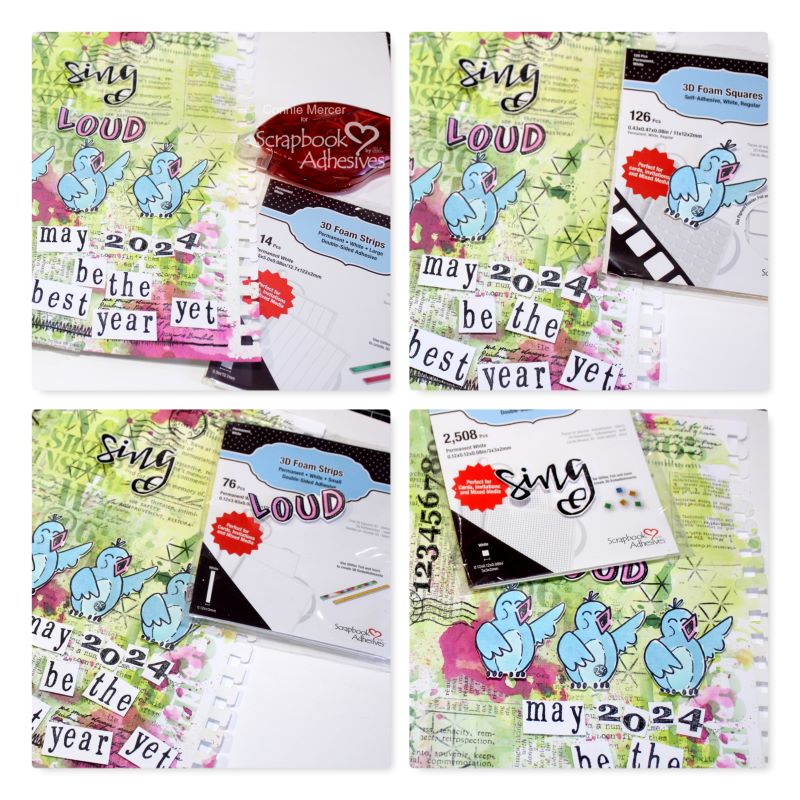 2024 Art Journal Page by Connie Mercer for Scrapbook Adhesives by 3L 