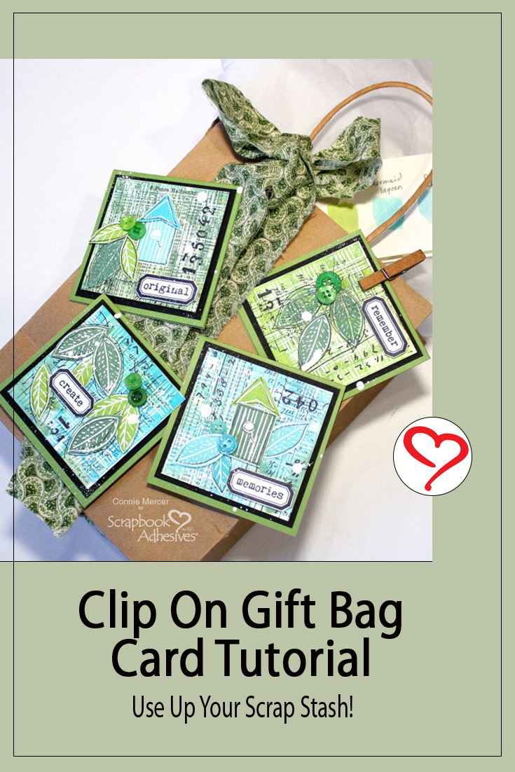Clip-on Gift Bag Cards by Connie Mercer for Scrapbook Adhesives by 3L Pinterest 