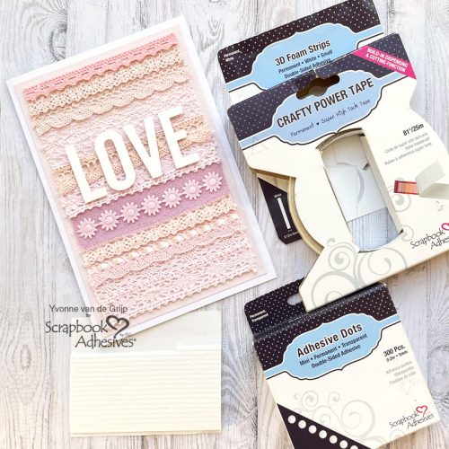 Laced Love Card by Yvonne van de Grijp for Scrapbook Adhesives by 3L 