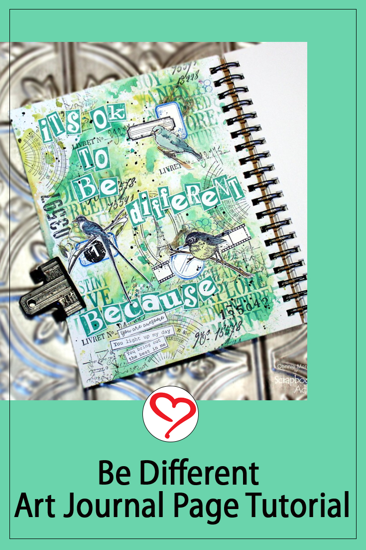 Be Different Art Journal Page by Connie Mercer for Scrapbook Adhesives by 3L Pinterest 