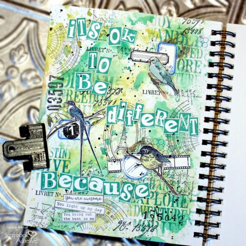 Be Different Art Journal Page by Connie Mercer for Scrapbook Adhesives by 3L 