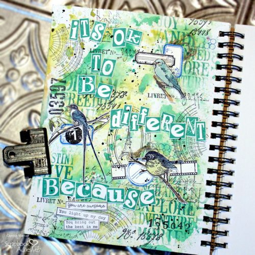 Be Different Art Journal Page by Connie Mercer for Scrapbook Adhesives by 3L