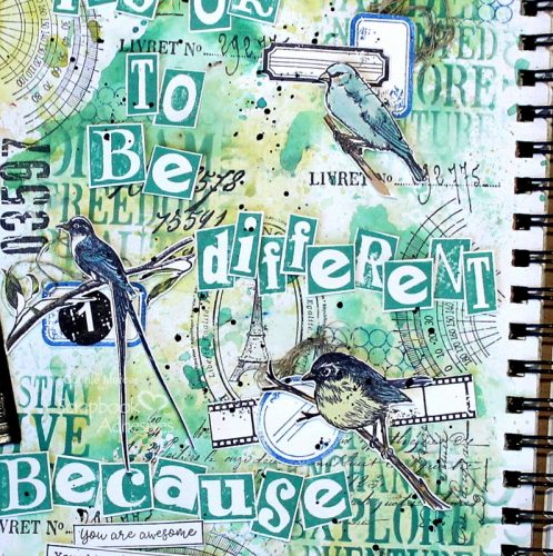 Be Different Art Journal Page by Connie Mercer for Scrapbook Adhesives by 3L 