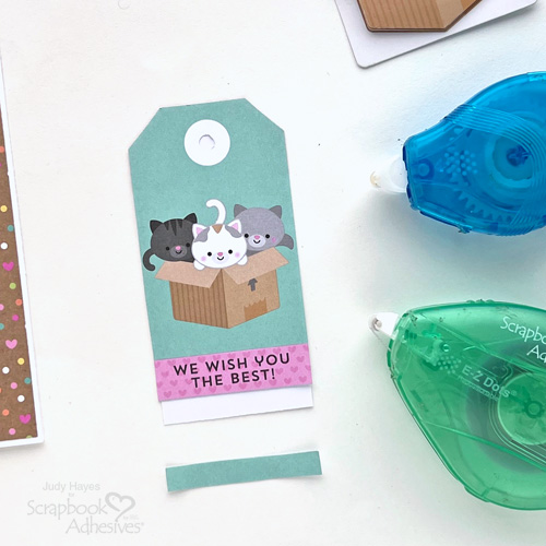 Cute Kitty Tag Card by Judy Hayes for Scrapbook Adhesives by 3L