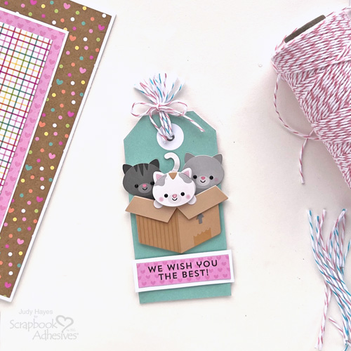 Cute Kitty Tag Card by Judy Hayes for Scrapbook Adhesives by 3L 