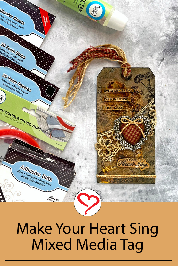 Make Your Heart Sing Tag by Judy Hayes for Scrapbook Adhesives by 3L Pinterest 