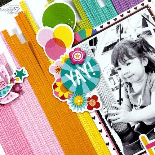 Colorful Happy Scrapbook Layout by Erica Thompson for Scrapbook Adhesives by 3L 