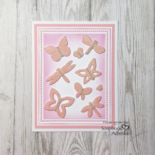 Glittered Butterfly Card by Yvonne van de Grijp for Scrapbook Adhesives by 3L 