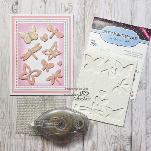 Glittered Butterfly Card by Yvonne van de Grijp for Scrapbook Adhesives by 3L 