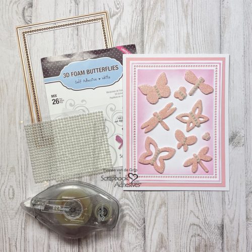 Glittered Butterfly Card by Yvonne van de Grijp for Scrapbook Adhesives by 3L 