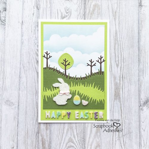Happy Easter Scenery Card by Yvonne van de Grijp for Scrapbook Adhesives by 3L 