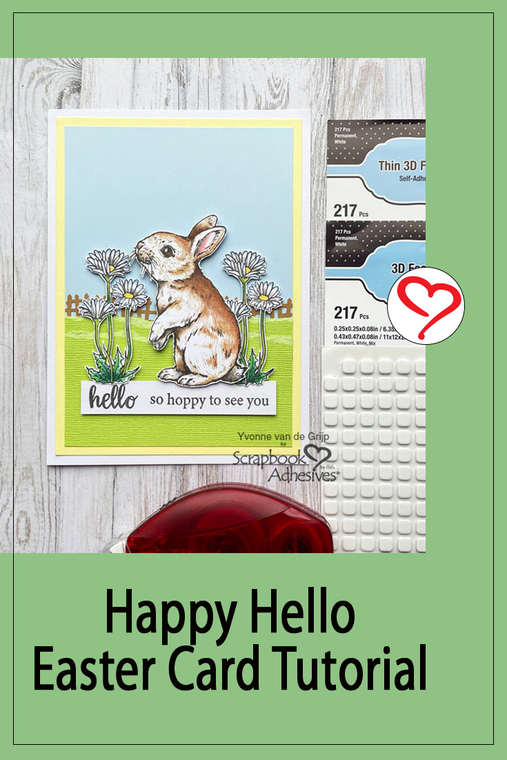 Happy Bunny Card by Yvonne van de Grijp for Scrapbook Adhesives by 3L Pinterest 